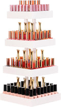 Homde Nail Polish Display Stand and Storage: 360 Degree Rotating Bamboo Rack Organizer, 4 Tier Makeup Holder for Fast Access on Countertop or Vanity for Girls & Women,White