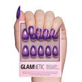Glamnetic Press On Nails - Tarot | Glossy, Opaque, Short Almond Purple Nails, Salon Quality | 15 Sizes - 30 Nail Kit with Glue