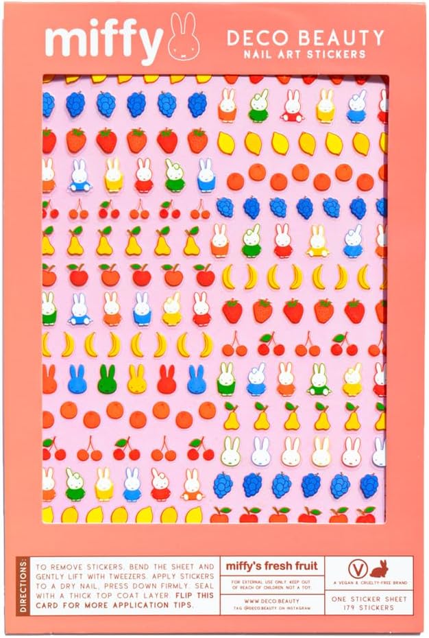 Deco Beauty Miffy's Fresh Fruit Super Thin & Easy-to-Apply Nail Art with the Cutest Designs-Durable & Long-Lasting Nail Art Stickers & Decals for Women, for DIY At-Home Manicures & Salon-Quality Nails