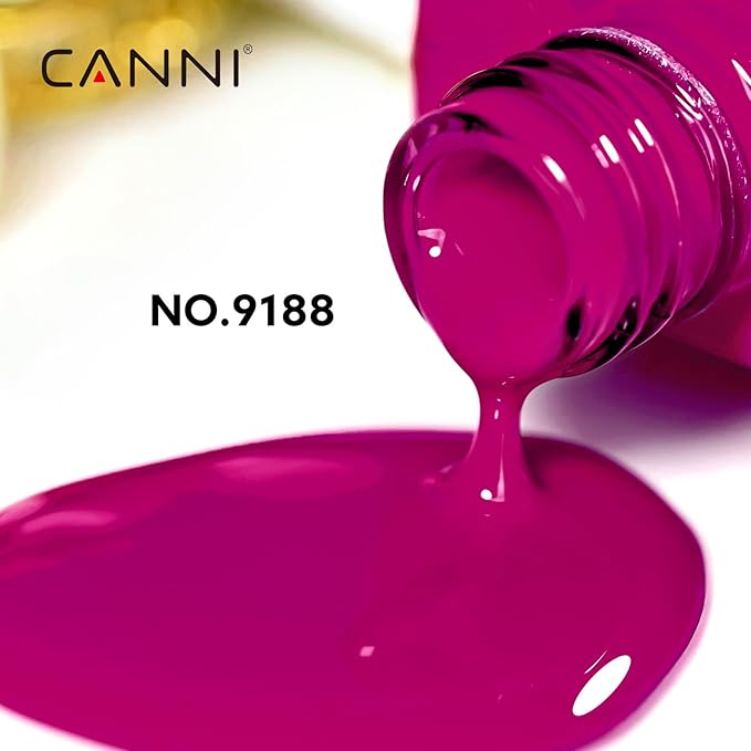 CANNI Deep Purple Red Gel Nail Polish, 1Pcs Dark Berry Purple Gel Polish Color Soak Off U V Nail Manicure Salon DIY at Home
