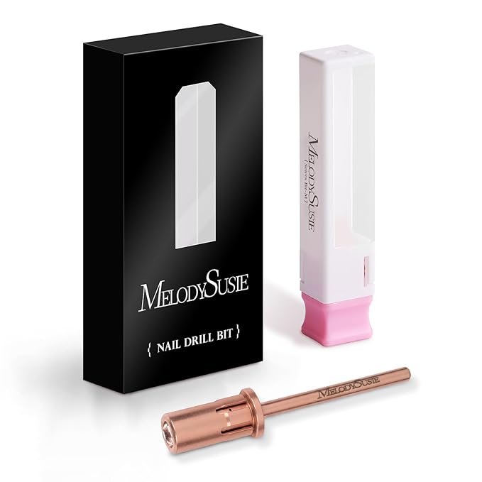 MelodySusie Crystal Top Mandrel Bit for Nails, 3/32'' Easy Off Nail Drill Bits for Sanding Bands, Suitable for Acrylic Nails Gel Manicures and Pedicures, Rose Gold
