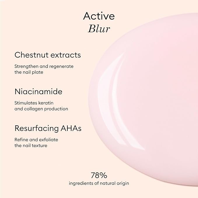 Manucurist Active Blur™ Blurring Treatment Nail Polish – Powder Pink Matte Nails Care with Niacinamide – No Lamp – Vegan & Made in France – Nail Strengthener and Growth for Weak Nails – Plant-Based