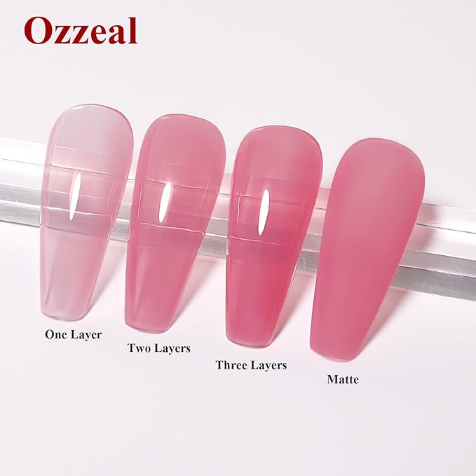 Jelly Gel Polish, Rose Pink Jelly Nail Gel Polish Translucent Spring Summer Sheer Soak off UV LED for Nail Art DIY Manicure 0.5 Fl Oz