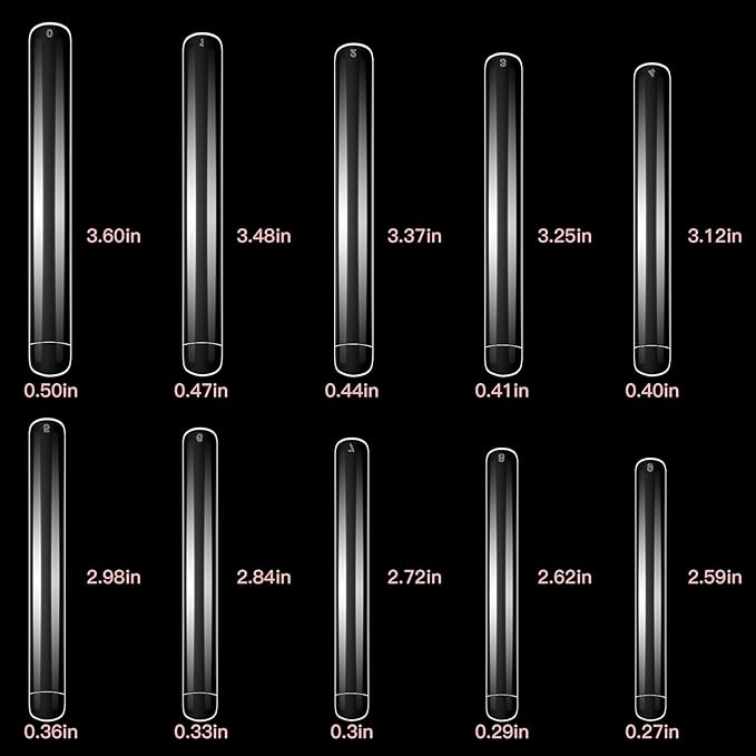 XXXXL Extra Long Nail Tips, BORNBYME 100Pcs Clear Curve Nail Tips Acrylic Full Straight Nail Tip