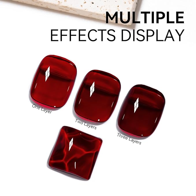 MAYCHAO 15ML Jelly Burgundy Gel Nail Polish 1Pc Jelly Wine Red Gel Polish Soak Off UV LED Nail Polish Nail Art Starter Manicure Salon DIY at Home, 0.5 OZ