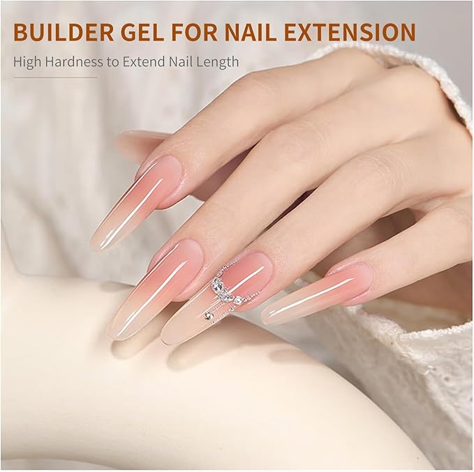 JODSONE Clear Builder Gel for Nails 16.5ml, Nail Strengthener Gel Polish for Thickening, Nail Extension, Apex Building, Nail Thickening Solution and Long Lasting Nail Art Design Gift for Women