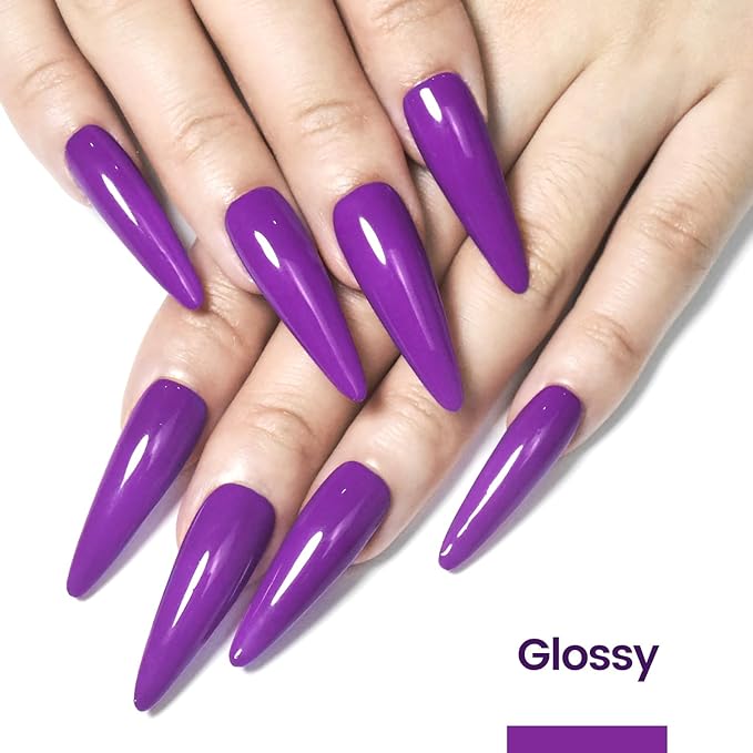 JODSONE 16.5ml Gel Nail Polish Dark Purple Polish Dark Purple Color High Gloss Soak Off U V Gel Nail Manicure Salon DIY at Home