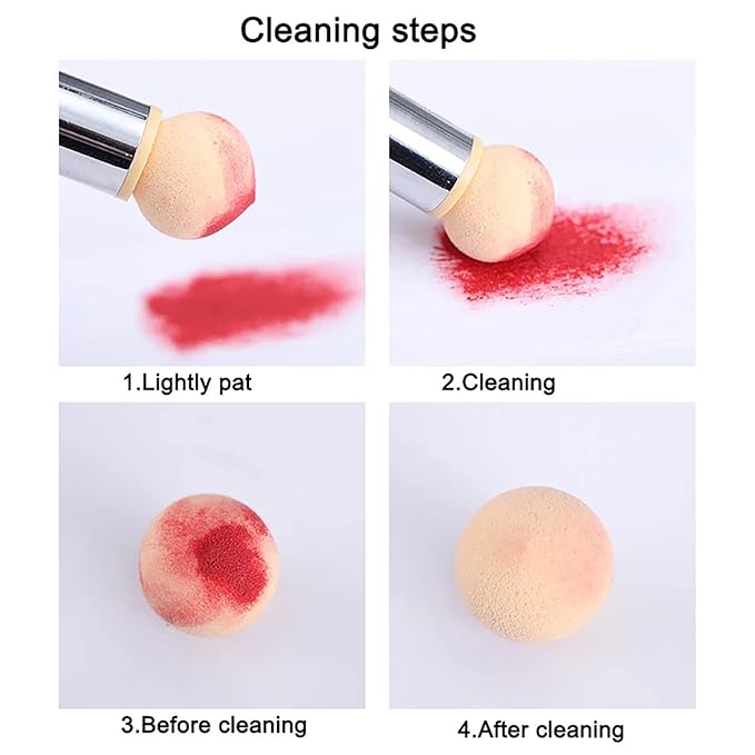 SILPECWEE 1pc Nail Sponges Pen, Ombre Nail Brushes, Double Head Nail Art Brush, Manicure Brush Nail Art Tools for Salon DIY with 16Pcs Replaceable Sponge Heads (Pink)