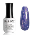 RARJSM Glitter Gel Nail Polish Bluish Purple Chunky Iridescent Rainbow Sparkle Holographic Small Flakes Shimmer Diamond Gel Polish Single Bottle Soak off UV LED Cured for Home Salon Manicure 15ML