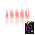 PSYTONE Almond Press on Nails Medium Length Pink Fake Nails with 3D Gold Line Designs Glossy Fall Nails Press ons Winter False Nails Acrylic Glue on Nails Artificial Stick on Nails for Women 30 Pcs