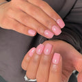 Baby Pink Press on Nails Short Square - Natural Gel Glue on Acrylic, 48Pcs Thick Reusable Fake for Women, Coffin Artificial New Solid Color
