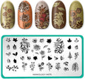 Maniology Harvest Blooms Nail Stamping Plate | Fall-Themed Designs & DIY Manicures – Reusable, Rectangular Stainless Steel Nail Art Template