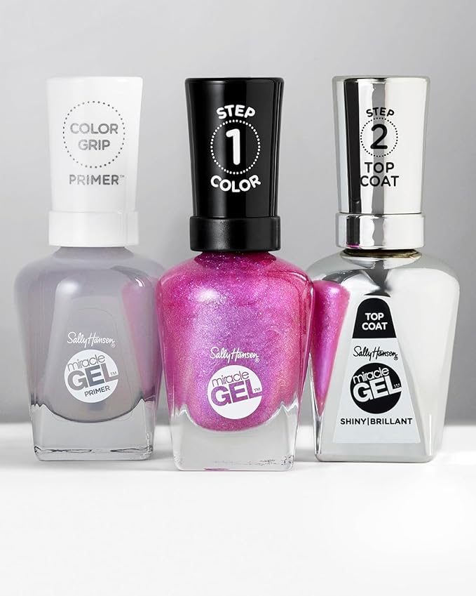 Sally Hansen Miracle Gel Salon Quality Nail Polish | Gel-Like Formula, Two-Step System, No UV Light Needed, Long Lasting | Opaque, Glossy | 239 Smartease | Baby Pink Nail Color