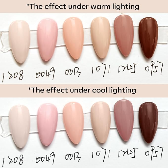 modelones Gel Nail Polish Kit -6 Colors Nude Pink Milky White Spring Gel Polish Set Skin Tones Neutral Brown Soak Off Gel Nail Kit Manicure DIY Nail Art Salon Home Gift