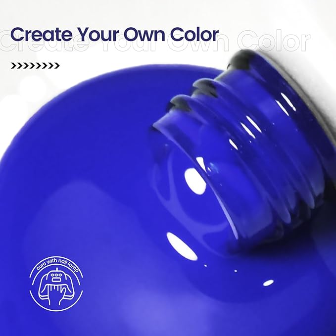 JODSONE 16.5ml Dark Blue Gel Nail Polish Bright Dark Blue Gel Polish Nail Manicure Salon DIY at Home High Gloss Soak Off U V