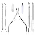 Professional Cuticle Nippers Set, Stainless Steel Manicure Kit - Cuticle Nipper, Cuticle Pusher & Cutter, Triangle Nail Polish Remove Tool & Cuticle Trimmer, Nail File, Nail Lifter, Home & Salon
