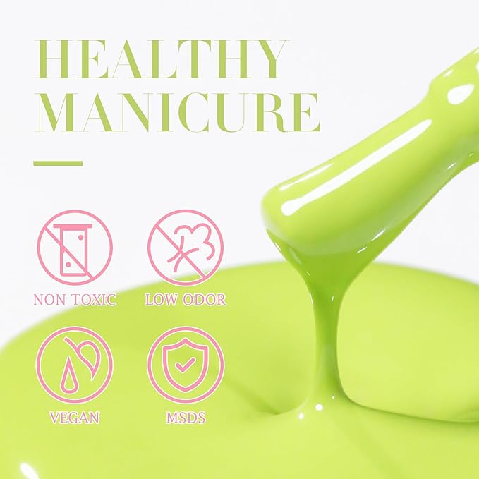 Double Rhythm Gel Polish 15ML Jelly Sheer Pastel Light Milky Color Pearl White Bottle 1 PC 0.5 OZ Full Size Nail Art Salon at Home (Green-D1410)