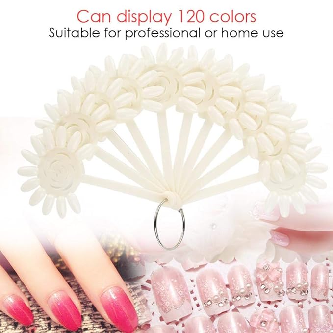 120 Pcs False Nail Art Tips Sticks Transparent Practice Tool for Nails Polish Display Stick