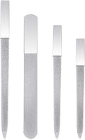 4 Pcs Metal Nail File Diamond Nail Files Stainless Steel Nail File Kit Double Side Fingernail Toenail Files for Salon Home Travel Use(5.9Inch)