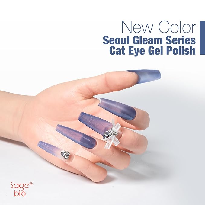 Cat Eye Gel Nail Polish 15ml Void Orchid, Magnetic Gel with Glass Bead Effect, Soak Off UV LED Nail Gel, Easy Home DIY Manicure