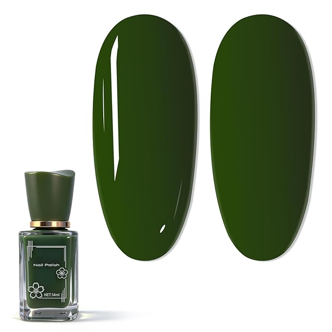 Nail Polish Avocado Green, 14 ML Quick Dry Nail Polish for Nail Art DIY Manicure at Home, Chip Resistant Nail Lacquer for Nail Art Varnish, Long Lasting, BOG111