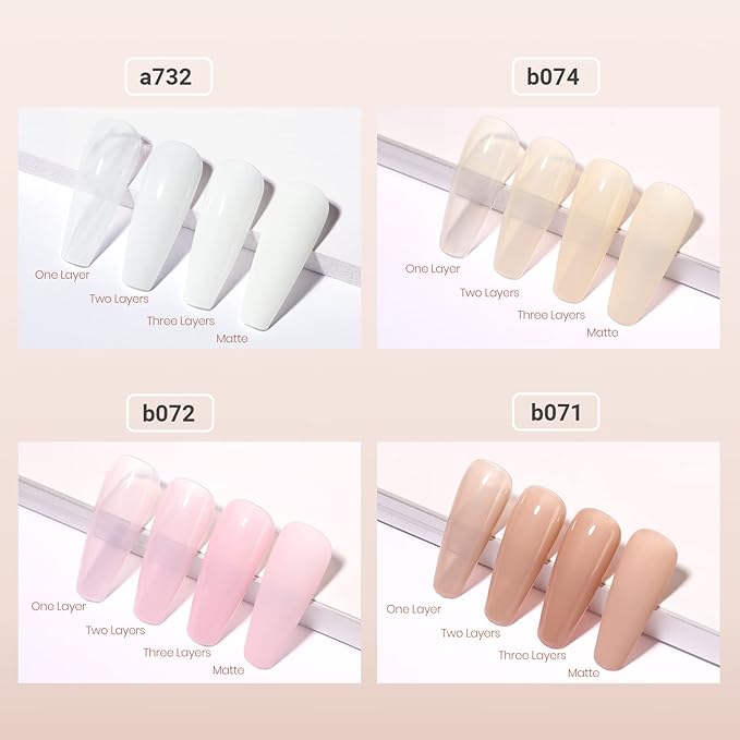 Beetles Nude Gel Polish, 15ml Jelly Neutral Nude Gel Nail Polish Set Translucent Effect Nail Concealer Soak Off UV Spring Summer French Nail Art Design Gift for Women