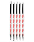 5PCS Dual-Ended Nail Art Dotting Tools – Silicone Sculpting Pens & Ball Stylus Set for Gel Polish, Builder Gel, Chrome Powder, 3D DIY Nail Art Design & Manicure Decoration