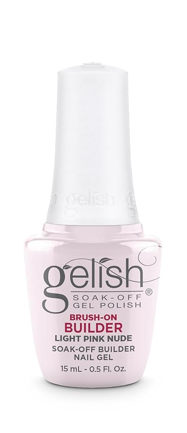 Gelish Brush-On Builder - Professional Soak-Off Gel Polish for Extensions, Overlays, Nail Art, Self-Leveling, HEMA-Free, Vegan, Long-Lasting, UV/LED Cured (Light Pink Nude)