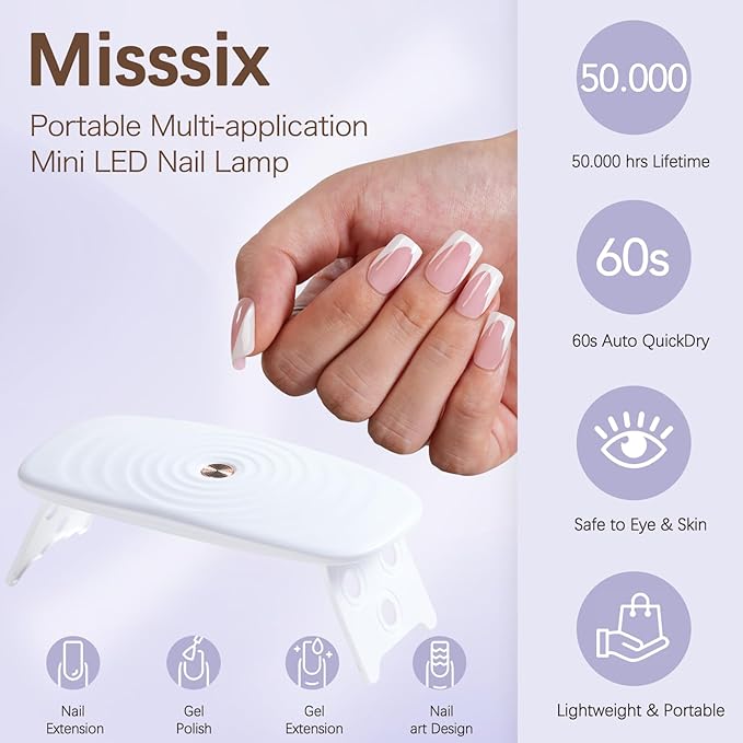 Misssix Deep French Tip Press On Nails, 160Pcs French Gel Nail Tips, Short Square Soft Gel Fake Nails, X-BASIC Tips Starter Kit for Nail Art DIY 16 Sizes