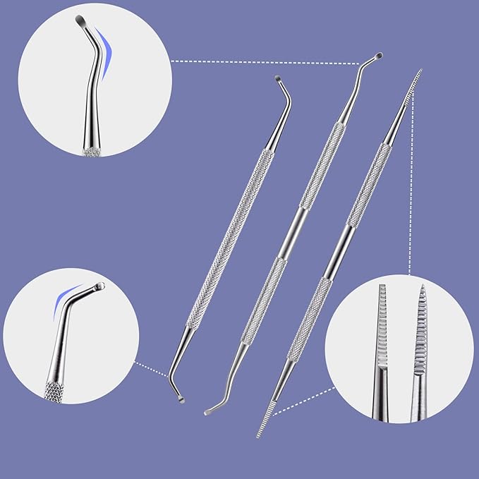 10PCS Ingrown Toenail Removal Kit, Surgical Stainless Steel Nail Tools for Manicure Professional Quality Ingrown Pedicure Tools Set with File and Lifters Manicure Care Solution