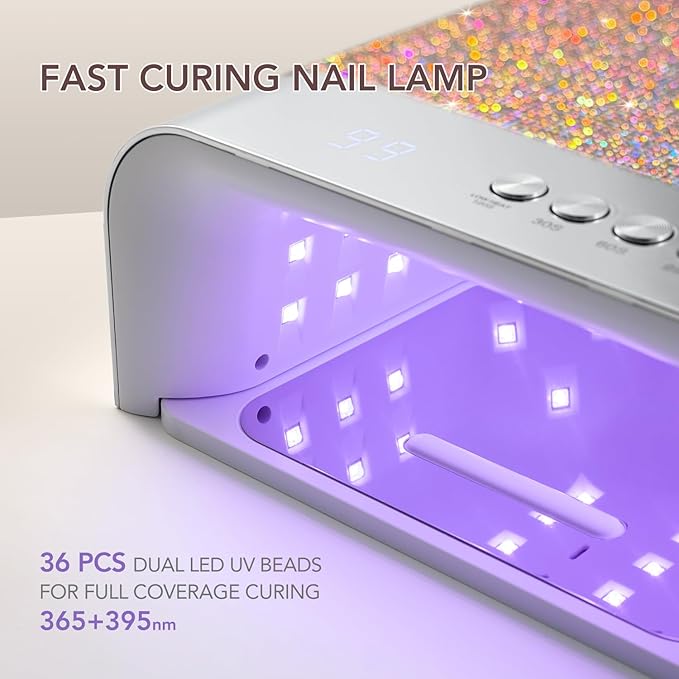GAOY Professional UV Nail Lamp, Big Cavity Design for Long Nails, 36 LED Fast Curing Light with Infrared Sensor for Salon Gel and Acrylic Polish, Diamond