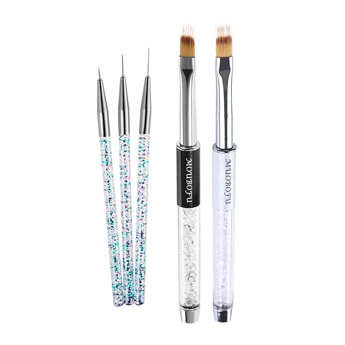 Nail Art Brushes,Nail Brushes for Nail Art,Rhinestone Handle Professional Gradient Manicure Tools Pens Drawing Painting Diy Home Salon