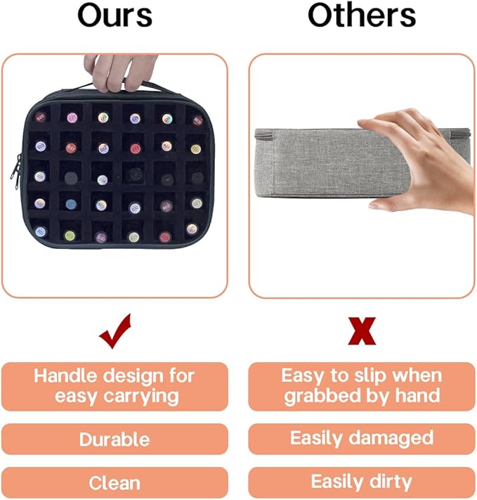 2 Pcs Small Clear Nail Polish Organizer Holds 60 bottles(15ml-0.5fl.oz) Nail Polish Case Multifunctional Nail Polish Bag organizer, Cosmetic Travel Makeup Cases for Women Black