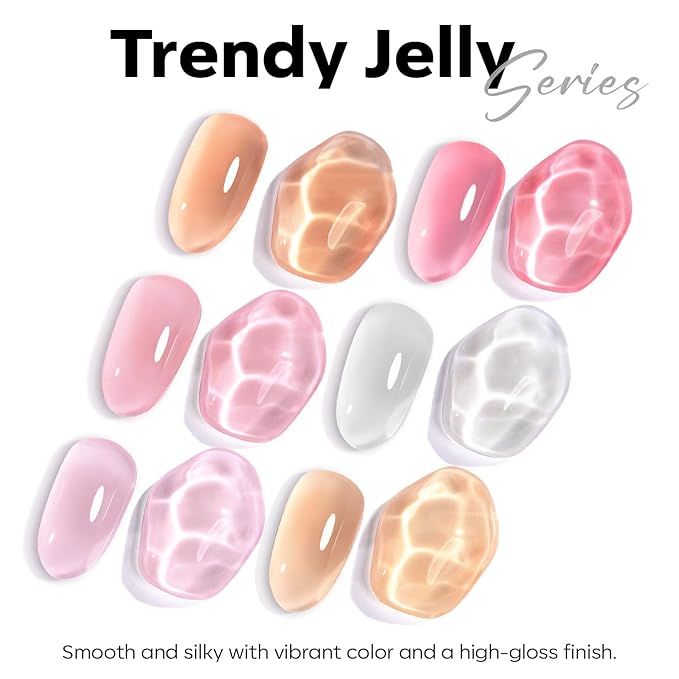 modelones Milky White Gel Nail Polish Nail Polish Natural Color Translucent Jelly Soak Off LED Clear Coat Soap Nails Art White French Gel Polish15 ML