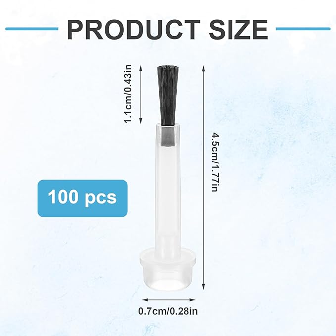 100 PCS Disposable Nail Brushes Replacement, Soft Brush Head, Dip Powder Liquid Replacement Brush, Gel Liquid Brush Set for DIY Nail Art Salon(Black)