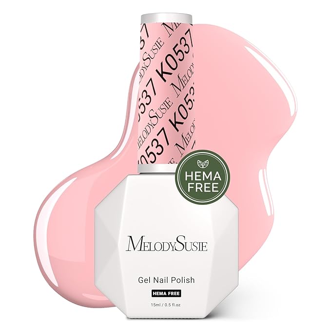 MelodySusie Hema Free Gel Nail Polish, 0.5 Fl Oz Thick Beige Pink Gel Polish, Non-Toxic, Long Lasting, Soak Off UV Nail Polish, Manicure Nail Design Salon DIY Nail Art at Home K0537