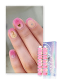Semi Cured Gel Nail Strips | Built-In Gel Top Coat | UV Light Required | Salon Quality, Easy Application And Removal (Pink Elegance）