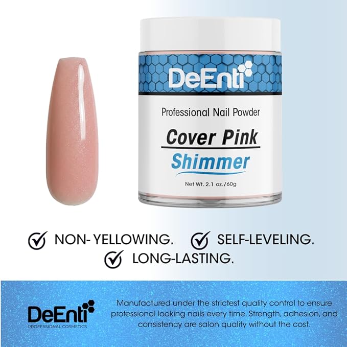 Acrylic Nail Shimmer Powder - 2oz Cover Pink|Professional Grade, Bubble-Free Acrylic Powder for Nails | Long-Lasting, Chip-Resistant Nail Acrylic Powder for Carving, Extensions & Fake Nails