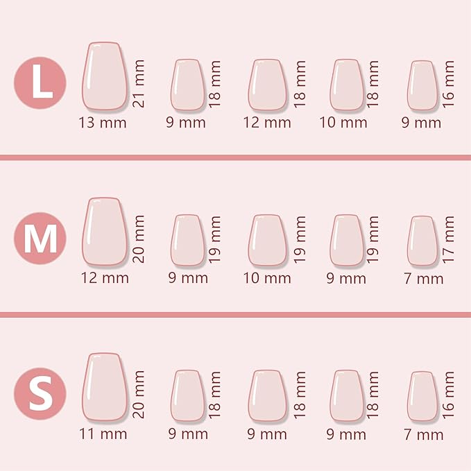 2 Packs Press On Nails Handmade Rhinestones Charms DIY Reusable Adhesive Tabs False Fake Nail, Set #01, Size S