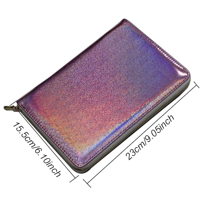 72 Slots Holographic Nail Plates Holder Case Stamping Templates Organizer Square & Round Printing Molds Collection Manicure Tool Accessorie (T-Pink)