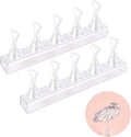 2 Sets Nail Stand for Press on Nails Art Display Practice Fake Nail Tips Holder for Painting Nails Stand Magnetic False Nail Practice Stand for Home DIY Nail Art And Nail Salon, Flash Gold