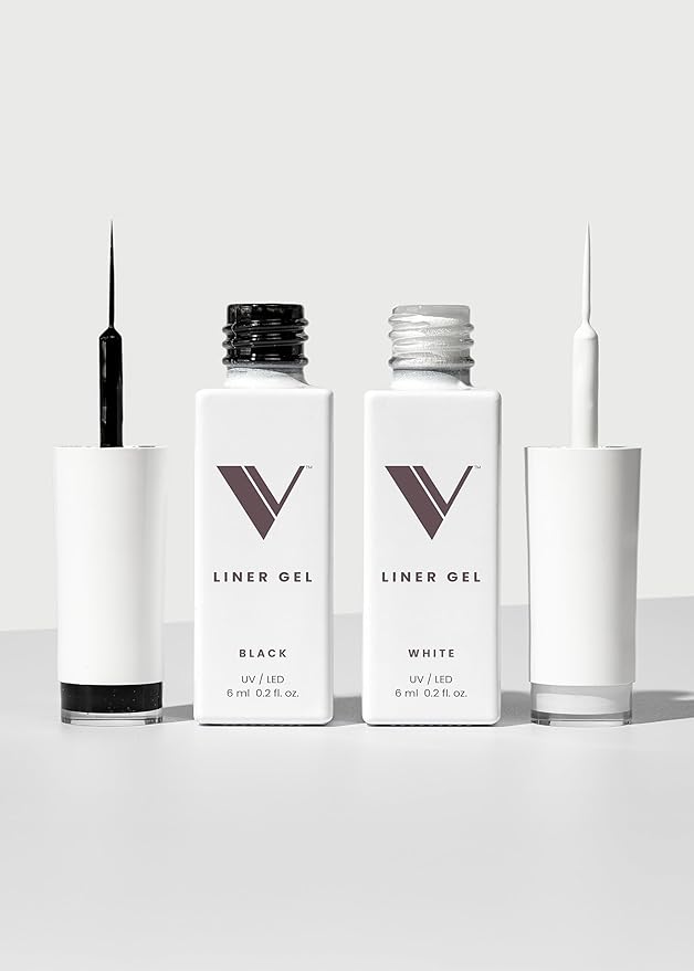 V Beauty Pure Black and White Liner Gel Polish - Black and White Gel Liner Nail Polish