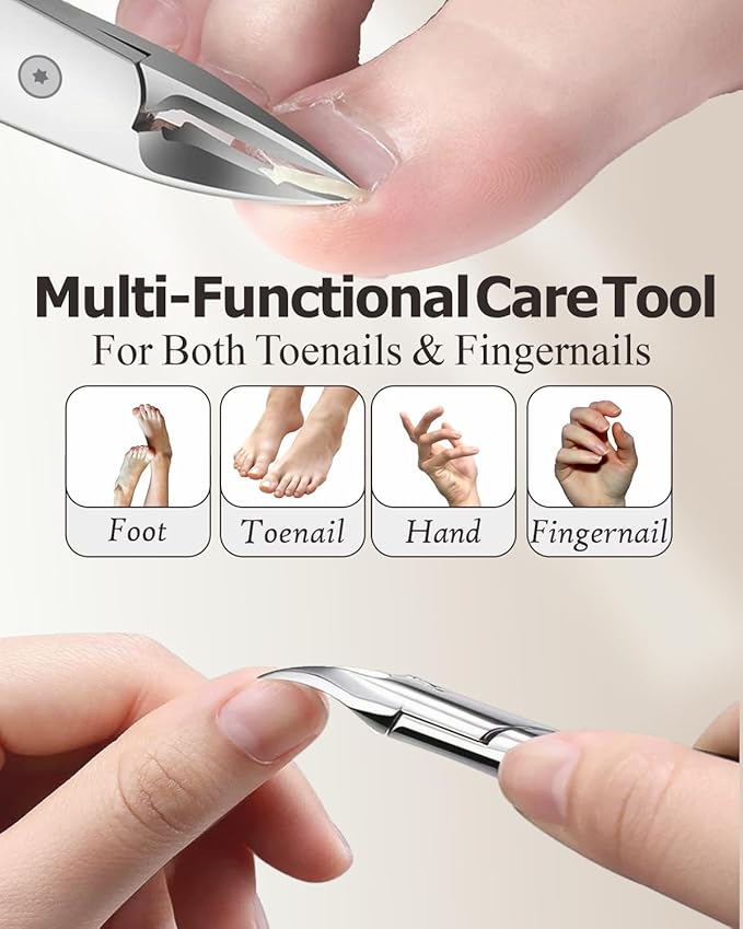 Ingrown Toenail Clippers - Toe Nail Clippers for Thick Toenails - Professional Podiatrist Toenail Clippers for Seniors Men Women with Sharp Blades/Effort-Saving Spring/Long Non-Slip Handle Design