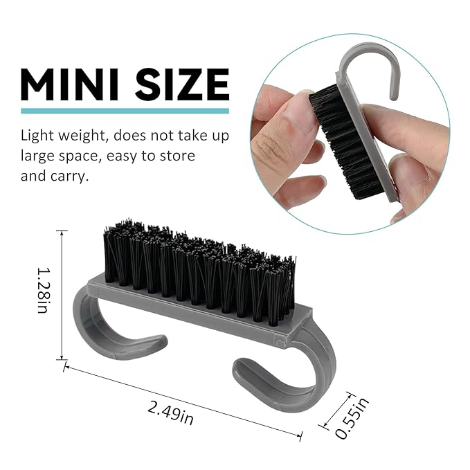 24 Pack Travel Size Nail Brushes, Colorful Handle Grip Nail Brushes, Mini Hand Scrub Cleaning Brush or Nails and Toes, Women Men
