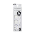 KISS imPRESS Pedicure Press On Toenails, 'Angel Vibes', White, Short Squoval, Pedicure Nail Kit Includes 24 Press On Toenails, Prep Pad, Mini Nail File, & Pedicure Stick