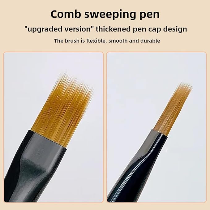 Ombre Nail Brush (Thicken), Precise Gradient & Lace Nail Art Painting Brushes Pen, Acrylic Ombre Brush for Nails, Mahogany Manicure Design Tool for DIY & Salon Gel Polish