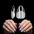 250PCS Clear Acrylic Nail Tips, 1 Shapes 10 Sizes - Half Matte Full Cover Fake Nails for DIY Manicure, Salon Professionals & Beginners - Short Almond Pre-Shaped Extensions