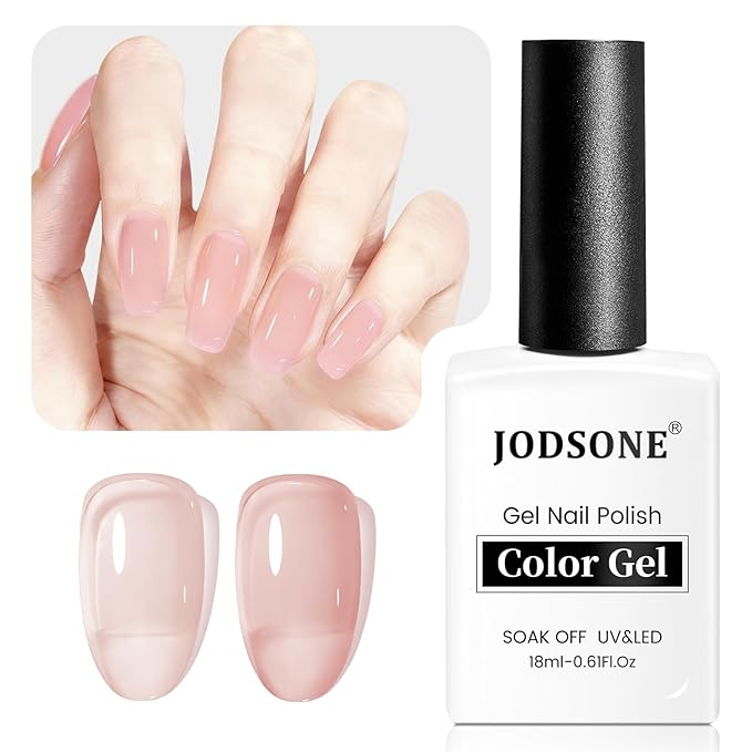 JODSONE 18ml Beige Pink Jelly Gel Nail Polish Soak Off U V Lamp Gel Polish Art Manicure Salon DIY at Home