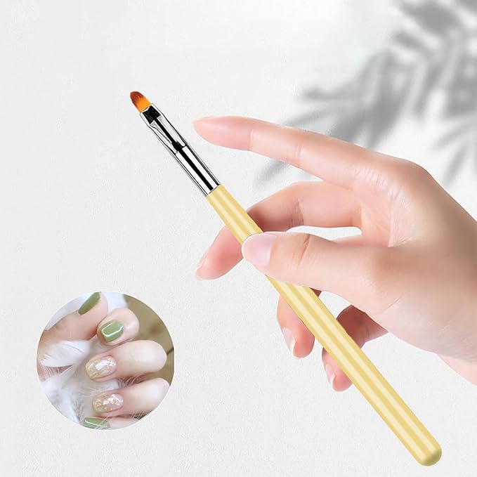 SILPECWEE 7pcs Acrylic Nail Art Brush Set Nail Polish Brushes Nail Design Tools with Extension Gel Brush Polish Brush Carved Brush Nail Art Liner Brushes Manicure Brush Nail Art Tools