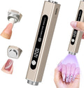Handheld UV Light for Gel Nails, 3 in 1 Cordless UV Nail Lamp, Cat Eye Magnet & Nail Stamp Nail Light, Rechargeable Nail Drye with LED Displayr, Flash Cure Lamp, Silver